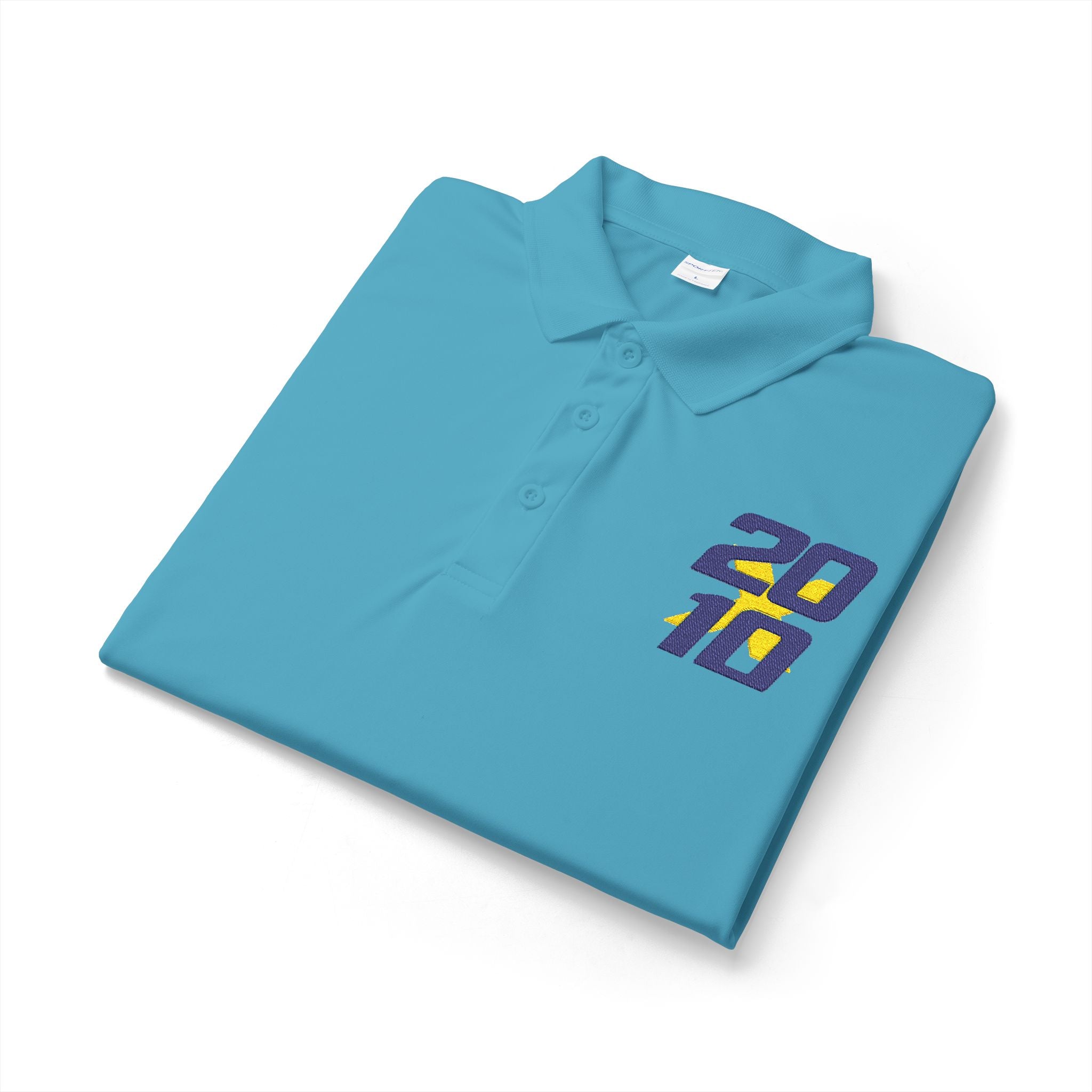 20X10 Polo Shirt — Retro Stacked Logo Embroidered Performance Polo