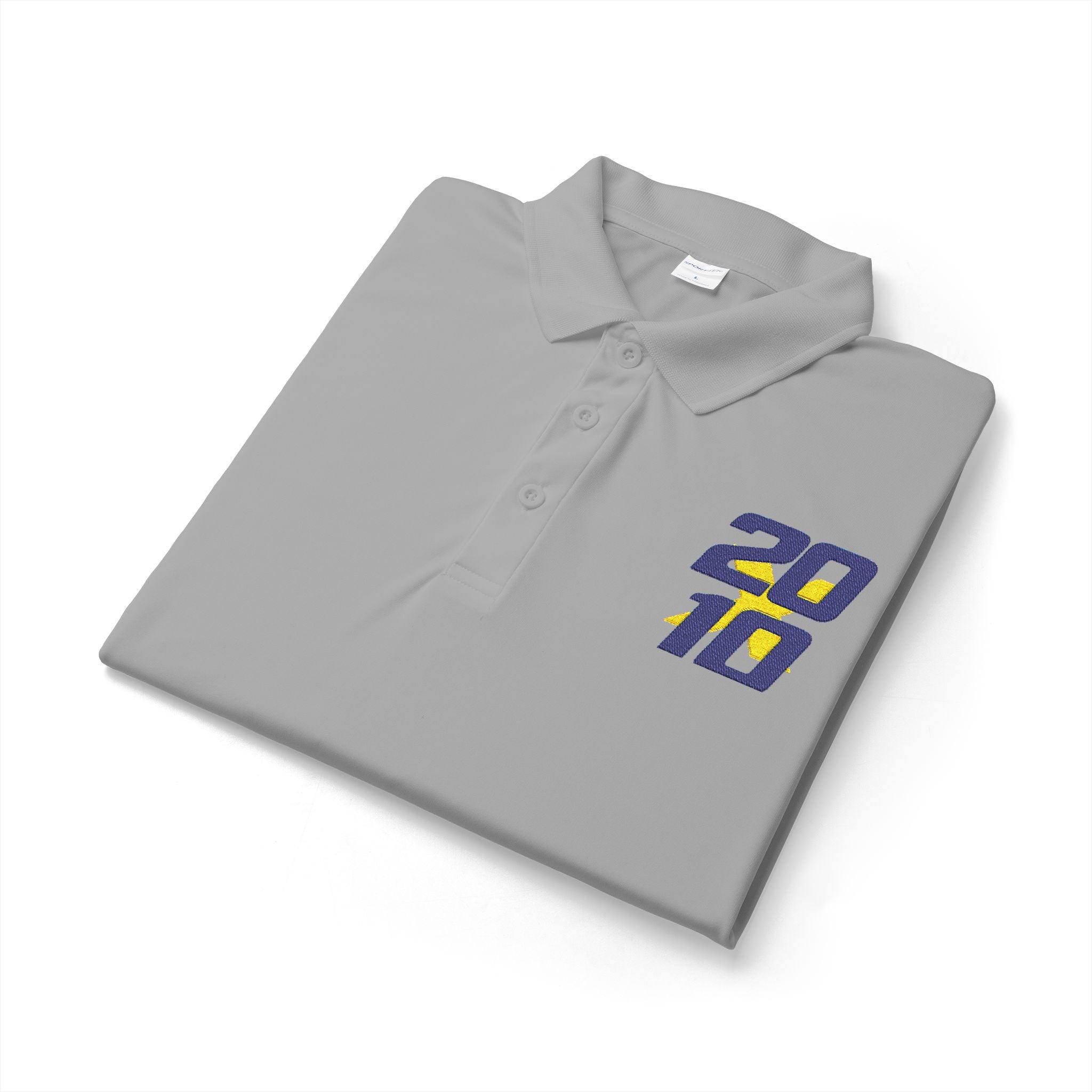 20X10 Polo Shirt — Retro Stacked Logo Embroidered Performance Polo