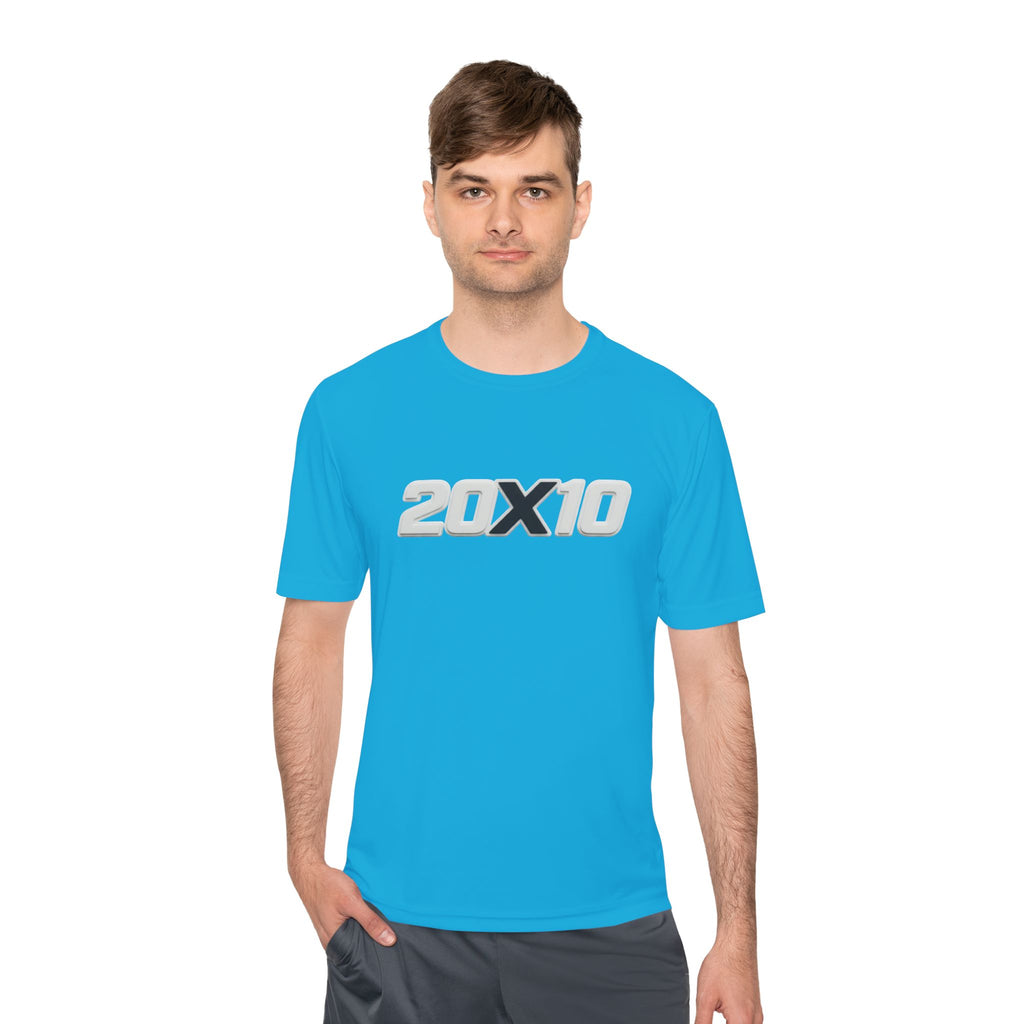 20X10 Athletic Tee — Metallic Logo Moisture-Wicking Shirt