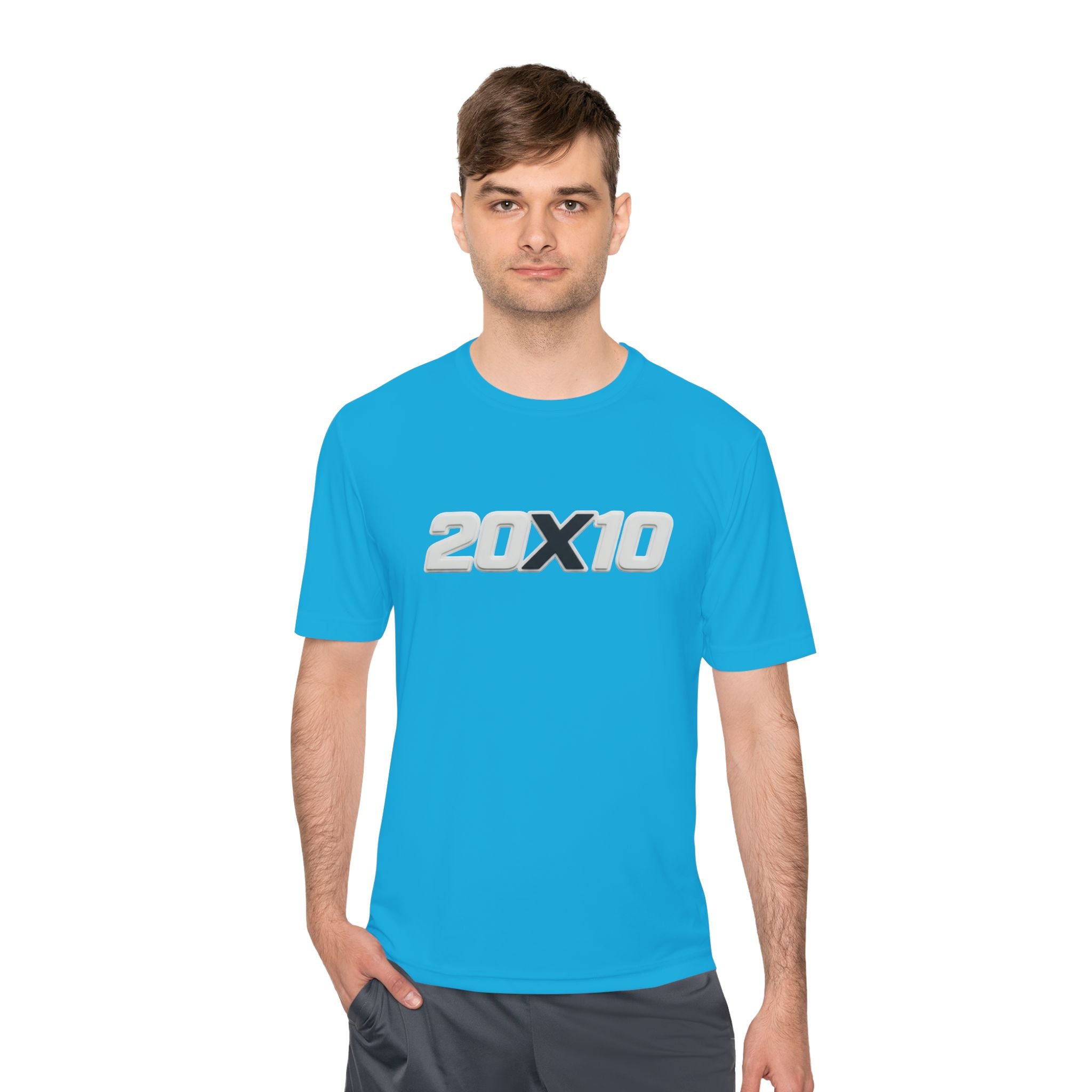 20X10 Athletic Tee — Metallic Logo Moisture-Wicking Shirt