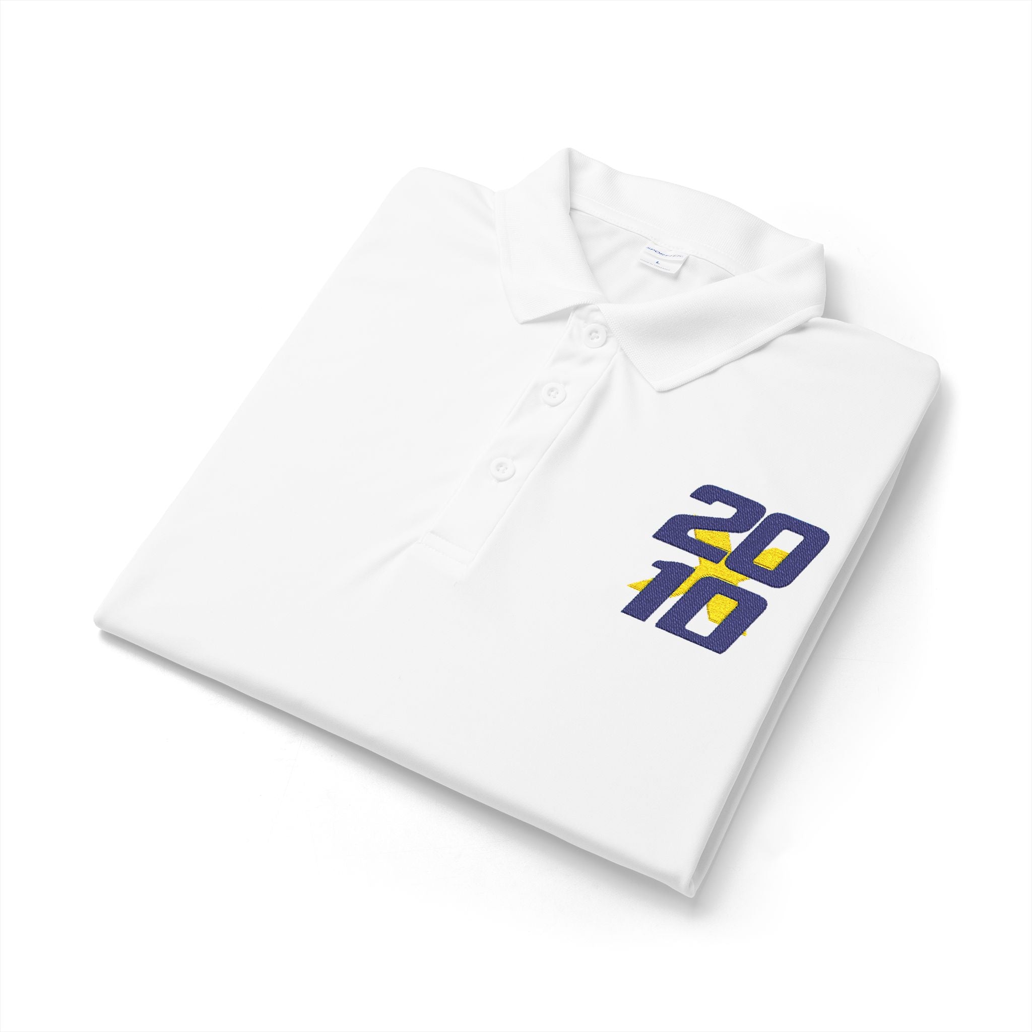 20X10 Polo Shirt — Retro Stacked Logo Embroidered Performance Polo