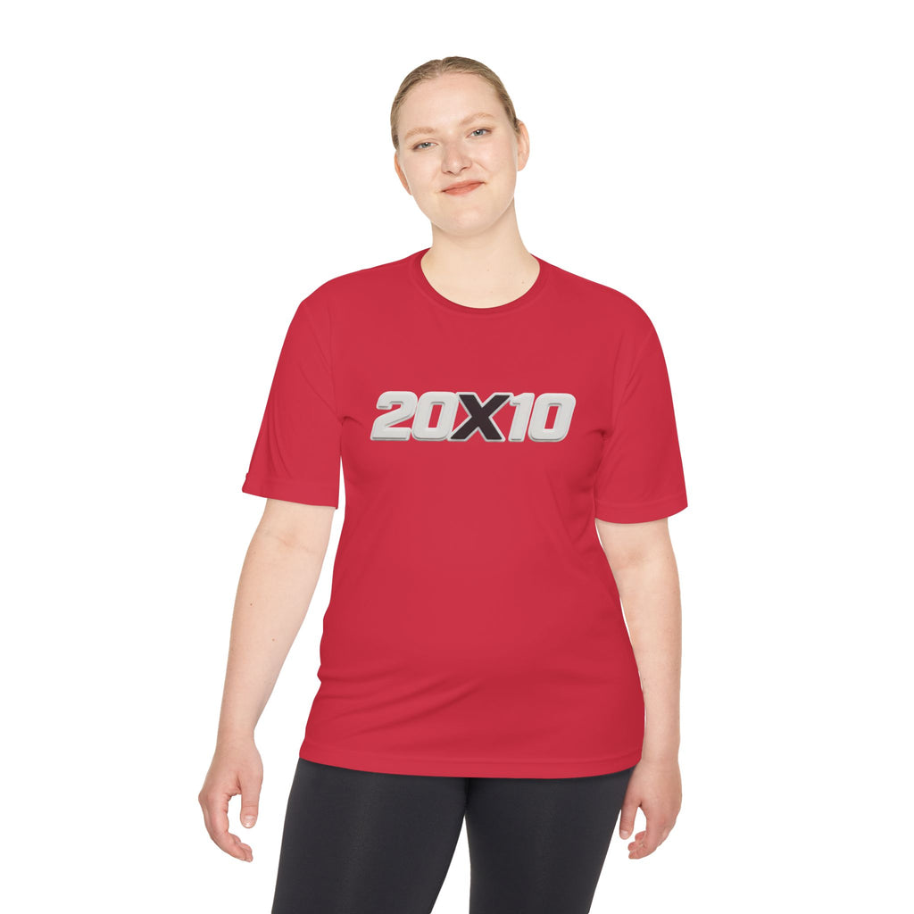 20X10 Athletic Tee — Metallic Logo Moisture-Wicking Shirt