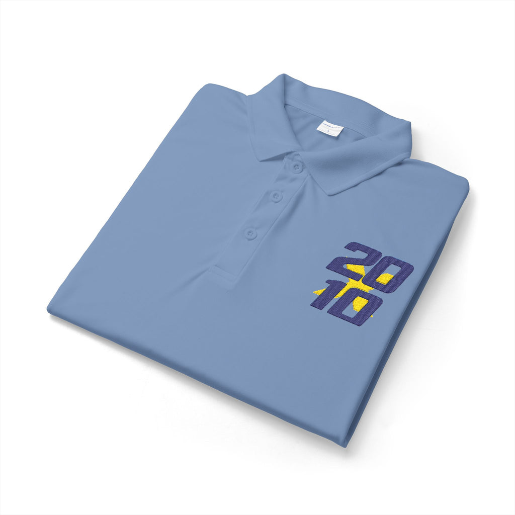 20X10 Polo Shirt — Retro Stacked Logo Embroidered Performance Polo