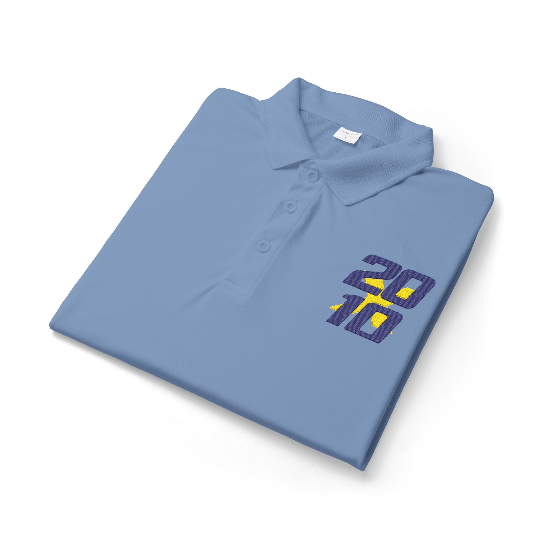20X10 Polo Shirt — Retro Stacked Logo Embroidered Performance Polo