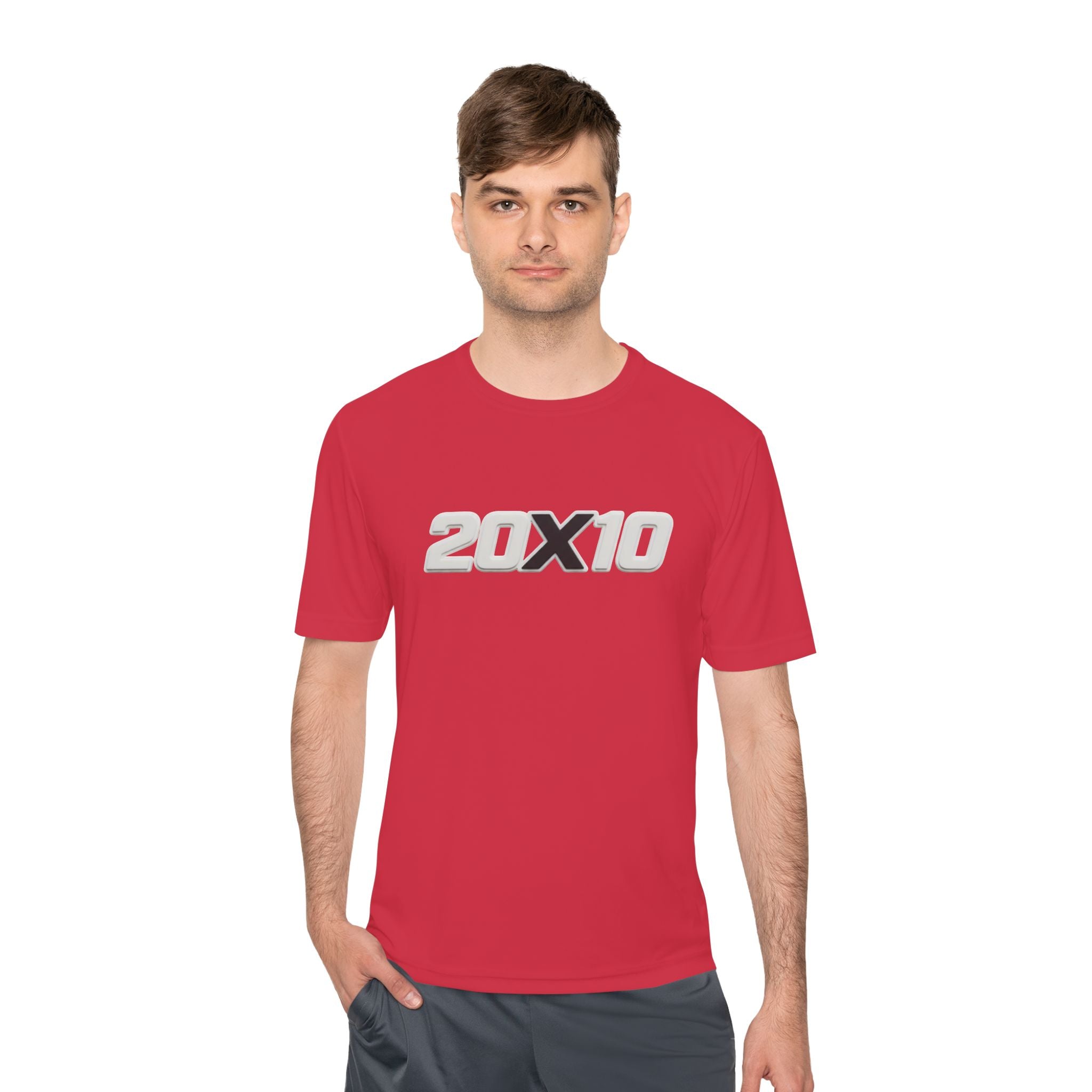 20X10 Athletic Tee — Metallic Logo Moisture-Wicking Shirt